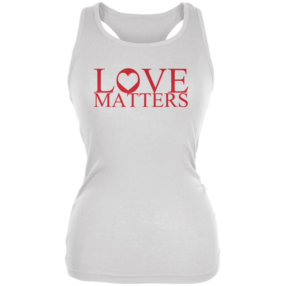 Love Matters Juniors Soft Tank Top Juniors Tank Tops Old Glory 2XL White