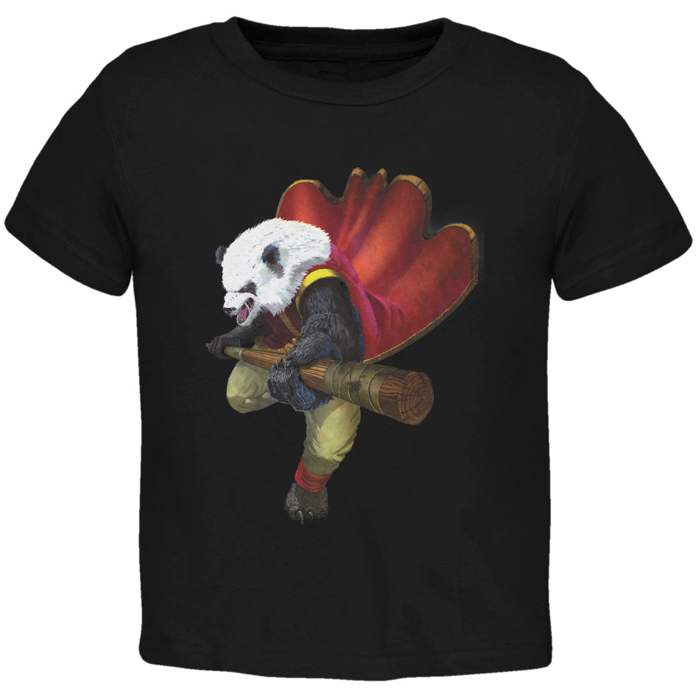 Panda Warrior Monk Toddler T Shirt Toddler T-Shirts Old Glory 2T Black