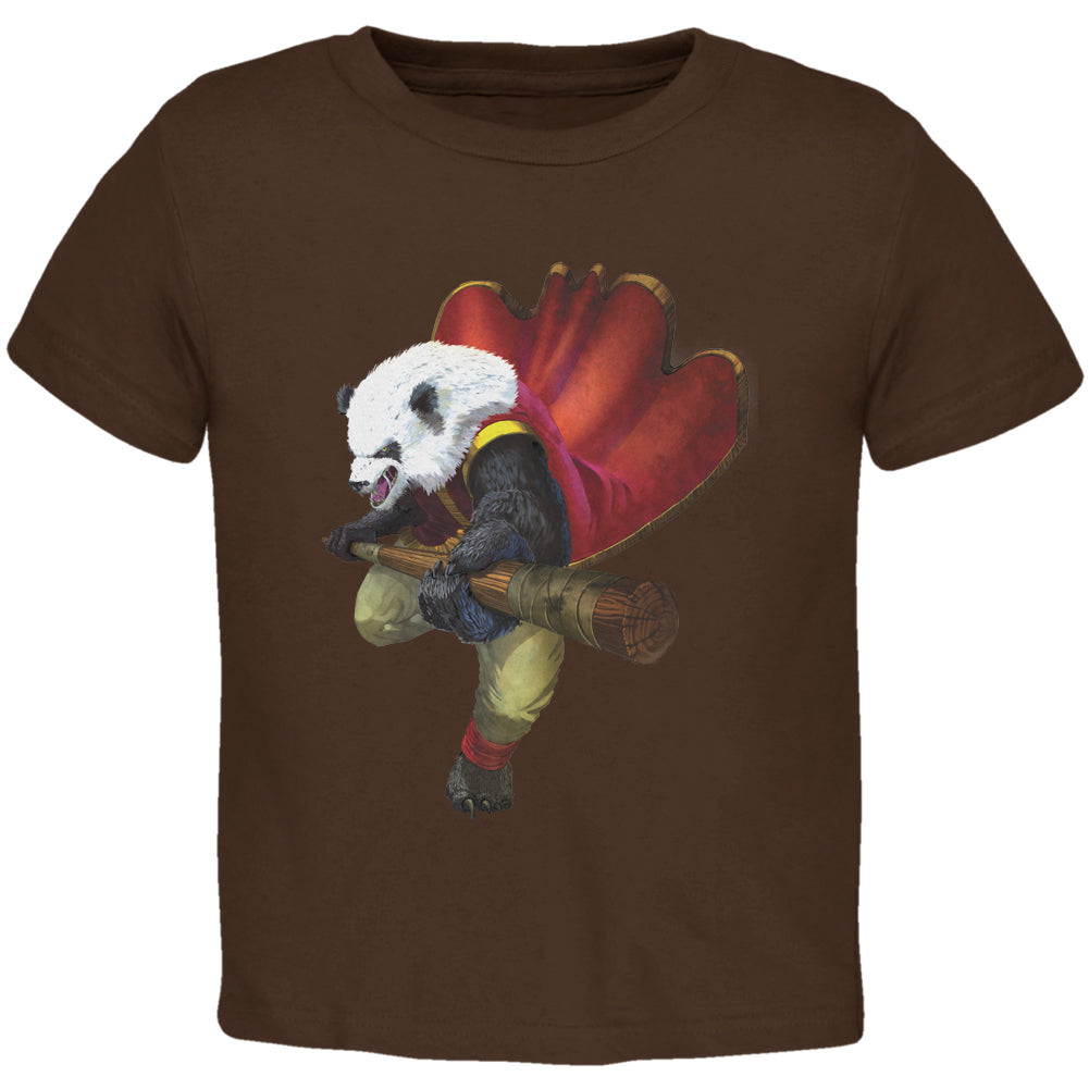 Panda Warrior Monk Toddler T Shirt Toddler T-Shirts Old Glory 2T Brown