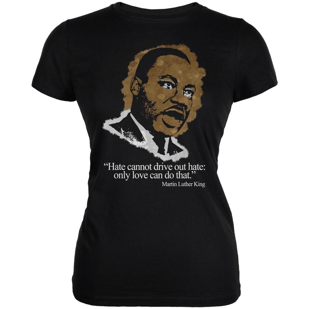 Martin Luther King Jr Violence Quote Juniors Soft T Shirt Juniors T-Shirts Old Glory 2XL Black