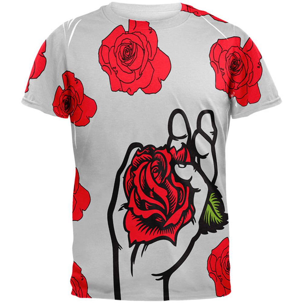 Roses All Over Mens T Shirt Men's T-Shirts Old Glory 2XL Multi