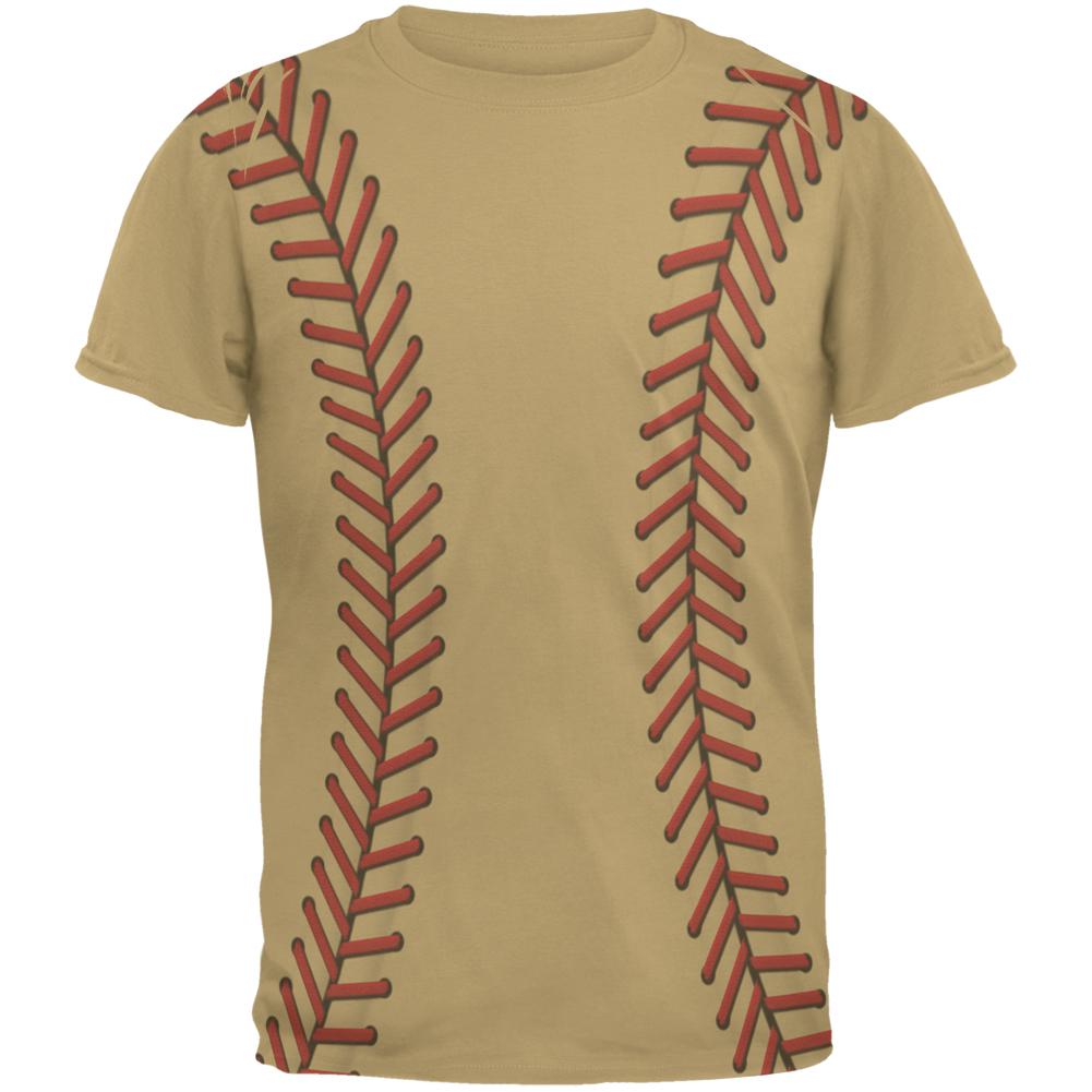 Softball Stitches Mens T Shirt Men's T-Shirts Old Glory 2XL Tan