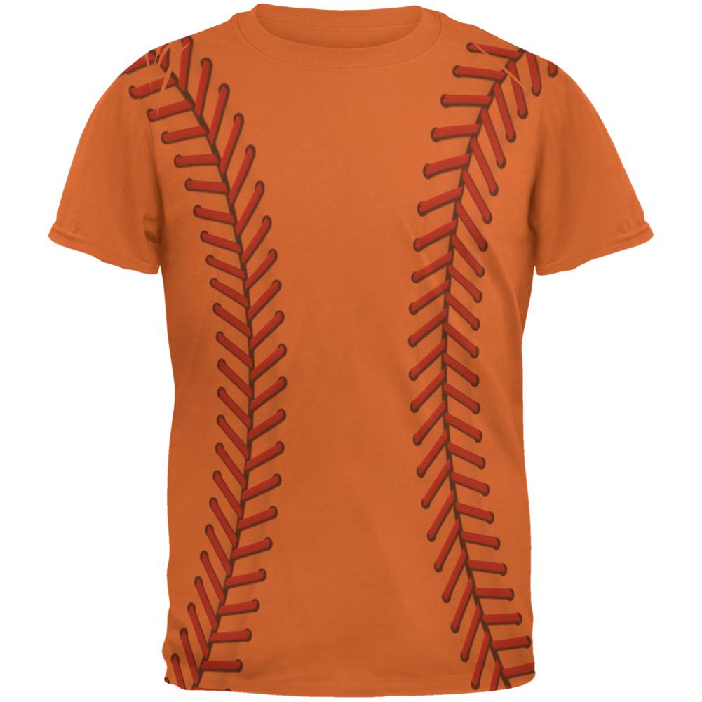 Softball Stitches Mens T Shirt Men's T-Shirts Old Glory 2XL Texas Orange