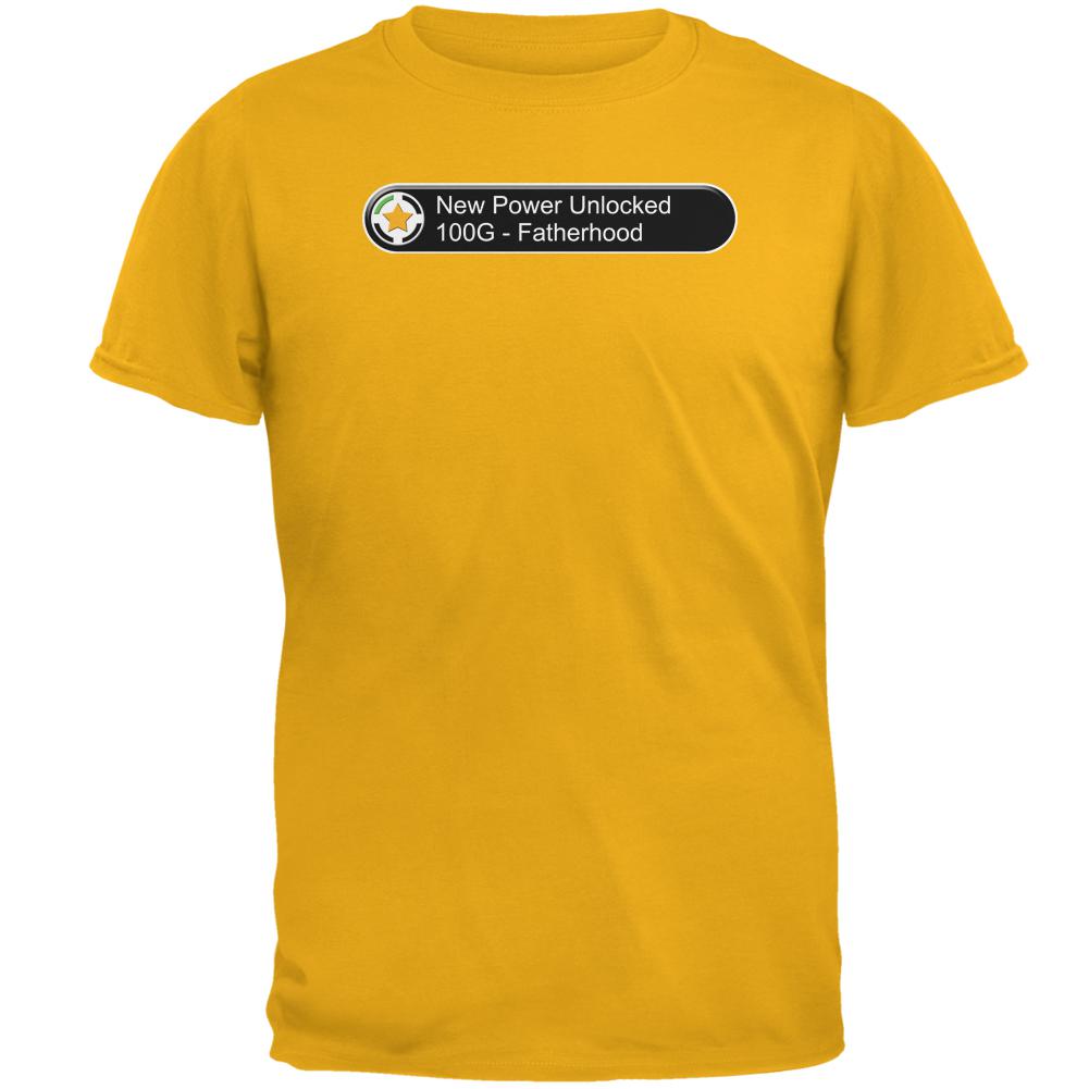 Father's Day New Power Fatherhood Funny Mens T Shirt Men's T-Shirts Old Glory 2XL Gold