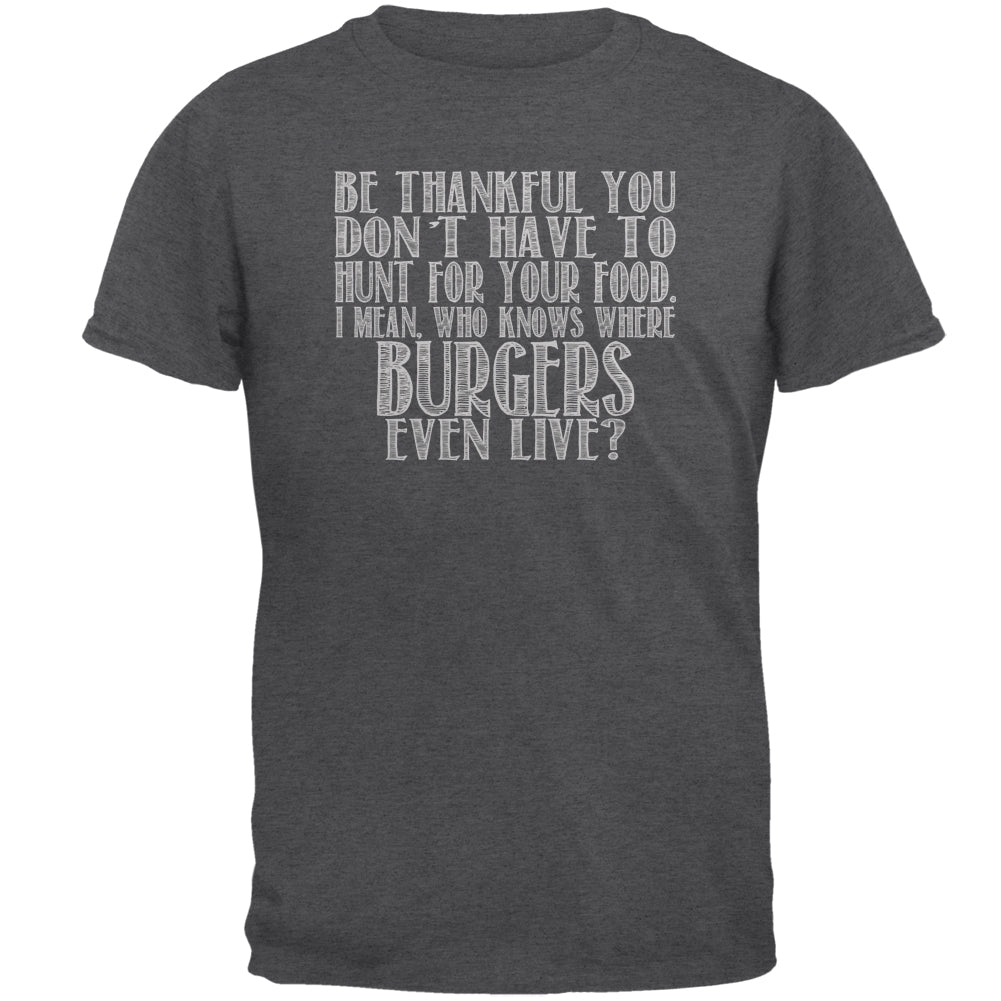Hunt For Burgers Mens T Shirt Men's T-Shirts Old Glory 2XL Dark Heather