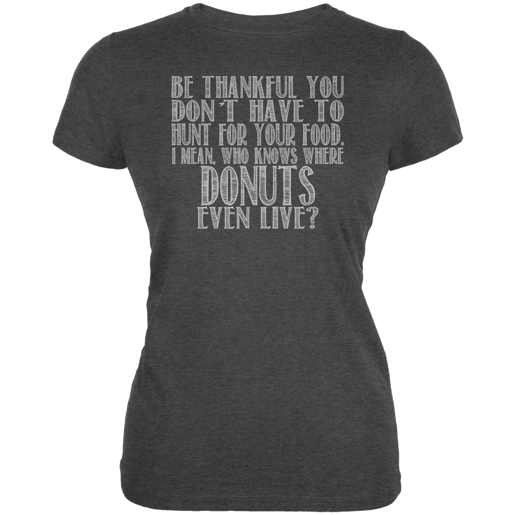 Hunt For Donuts Juniors Soft T Shirt Juniors V-Neck T-Shirts Old Glory 2XL Deep Heather