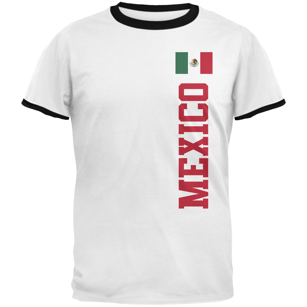 World Cup Mexico Mens Ringer T Shirt Men's T-Shirts Old Glory 2XL White