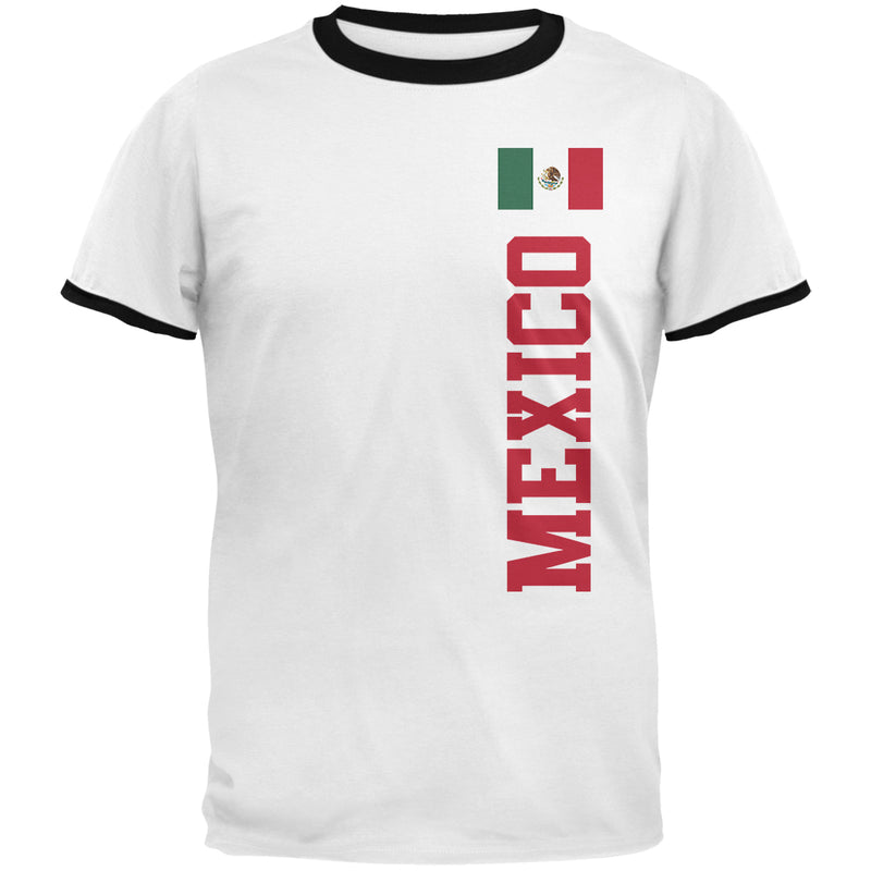 World Cup Mexico Mens Ringer T Shirt Men's T-Shirts Old Glory 2XL White