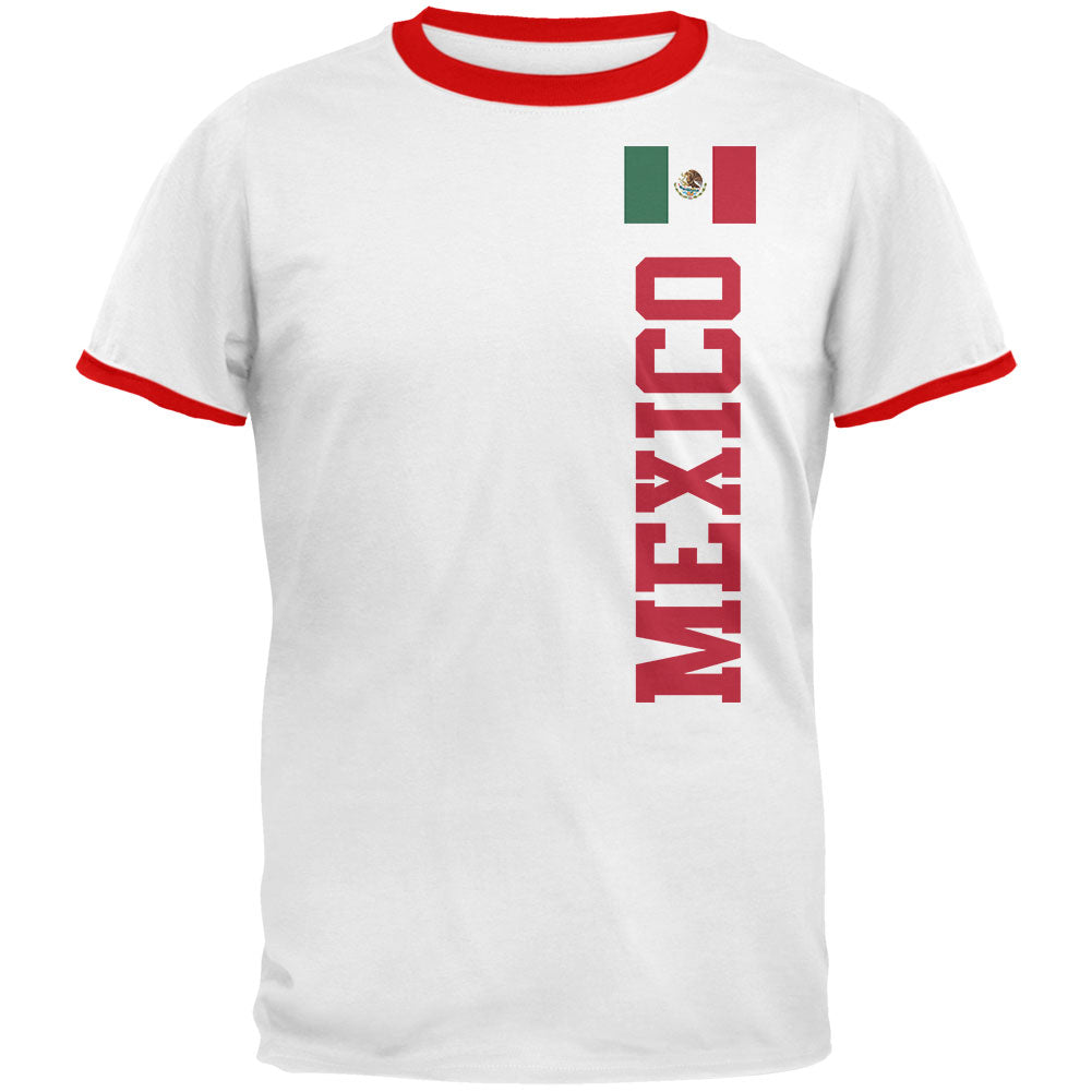 World Cup Mexico Mens Ringer T Shirt Men's T-Shirts Old Glory 2XL White-Red
