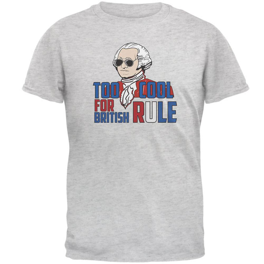 4th of July Too Cool For British Rule Mens T Shirt Men's T-Shirts Old Glory 2XL Grey