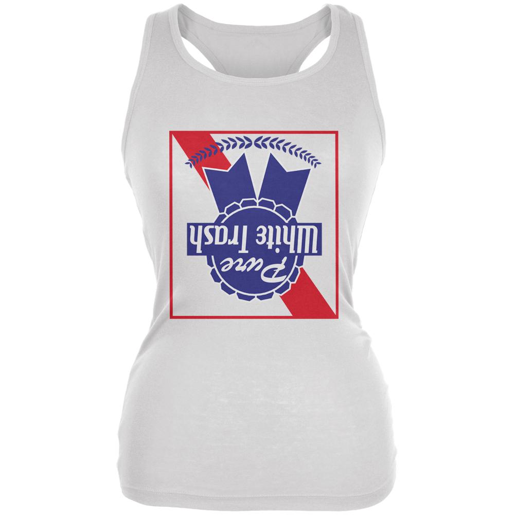 Pure White Trash Keg Stand Edition Juniors Soft Tank Top Juniors Tank Tops Old Glory 2XL White