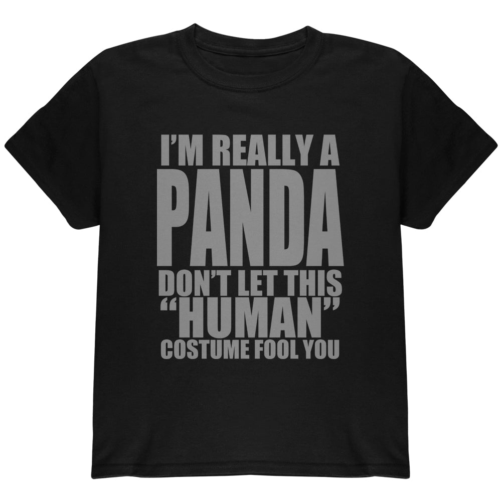 Halloween Human Panda Costume Youth T Shirt Youth T-Shirts Old Glory YLG Black