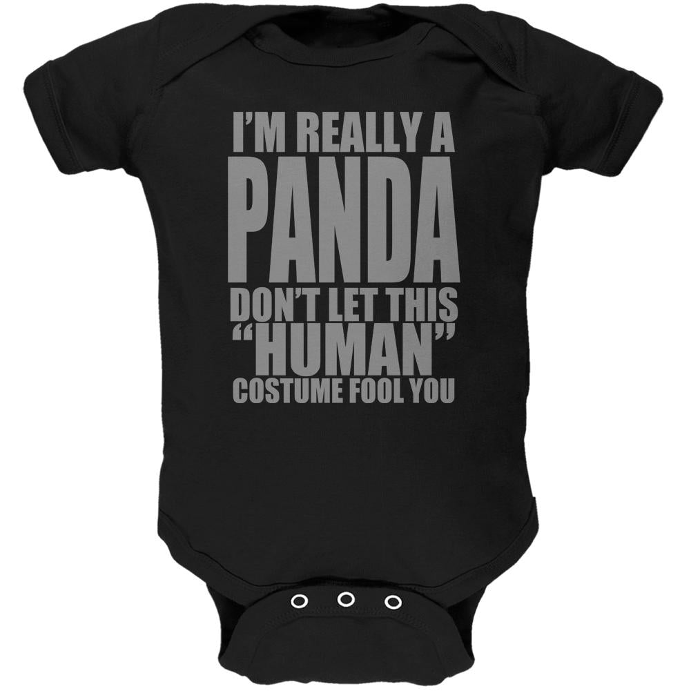 Halloween Human Panda Costume Soft Baby One Piece Baby One Piece Old Glory 0-3M Black