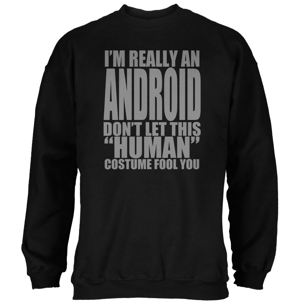 Halloween Human Android Costume Mens Sweatshirt Men's Sweatshirts Old Glory 2XL Black