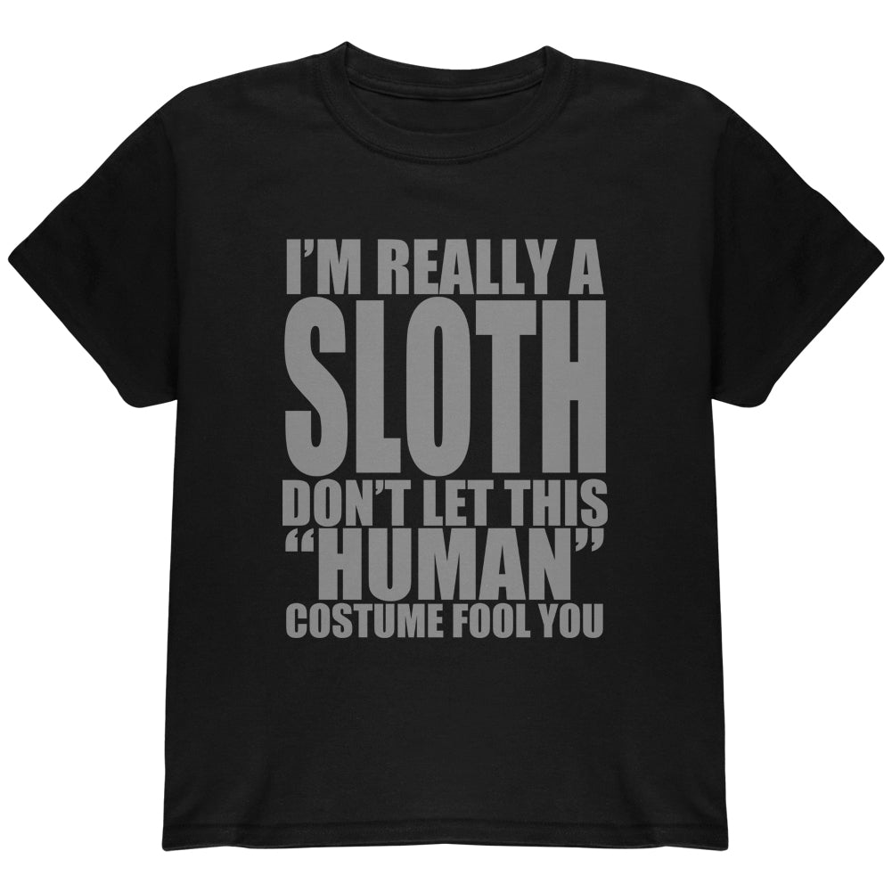 Halloween Human Sloth Costume Youth T Shirt Youth T-Shirts Old Glory YLG Black