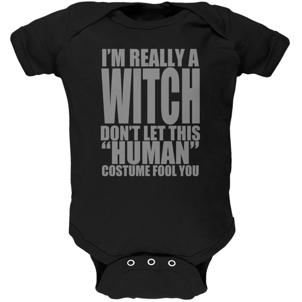 Halloween Human Witch Costume Soft Baby One Piece Baby One Piece Old Glory 0-3M Black