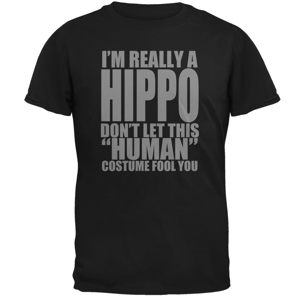 Halloween Human Hippo Costume Mens T Shirt Men's T-Shirts Old Glory 2XL Black