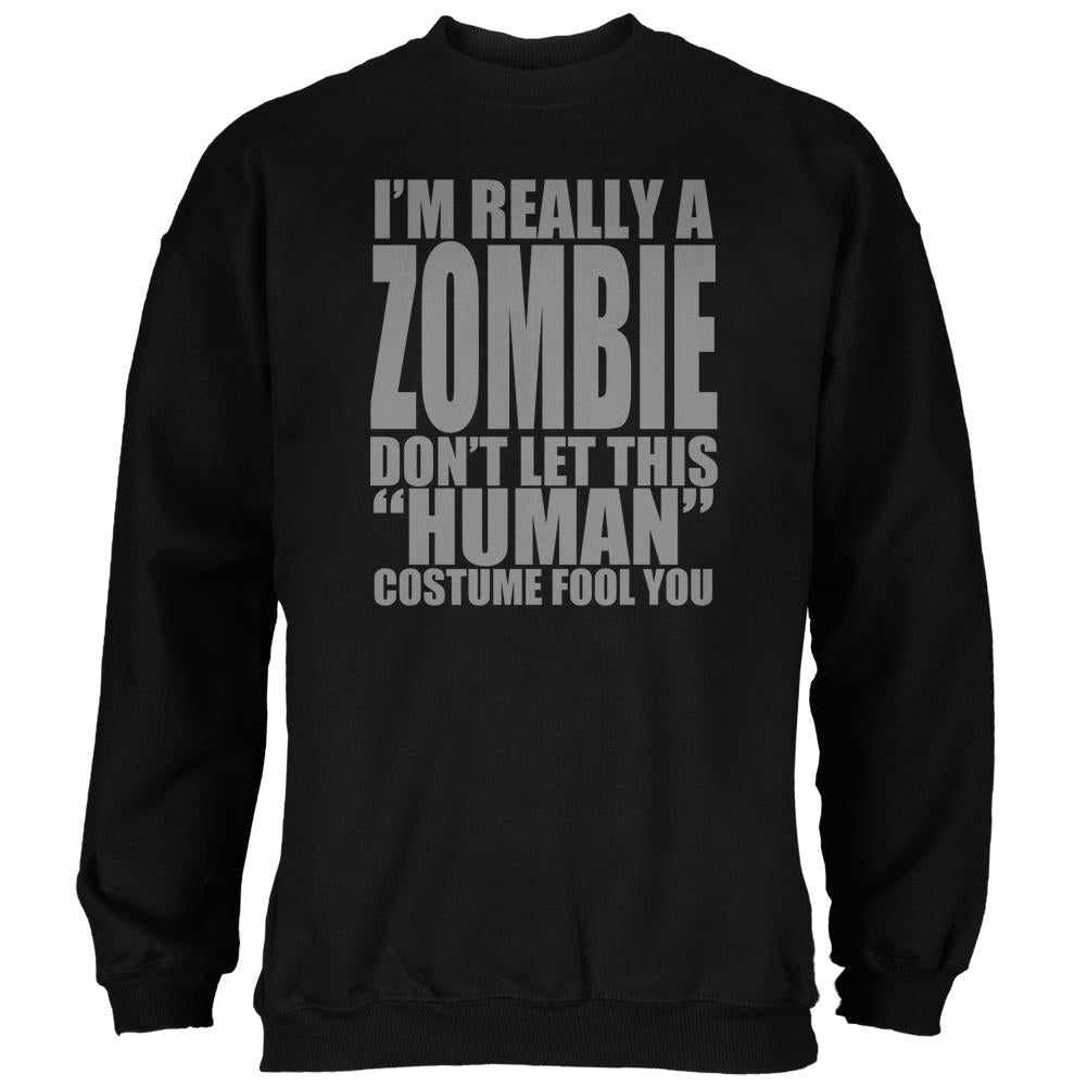Halloween Human Zombie Costume Mens Sweatshirt Men's Sweatshirts Old Glory 2XL Black