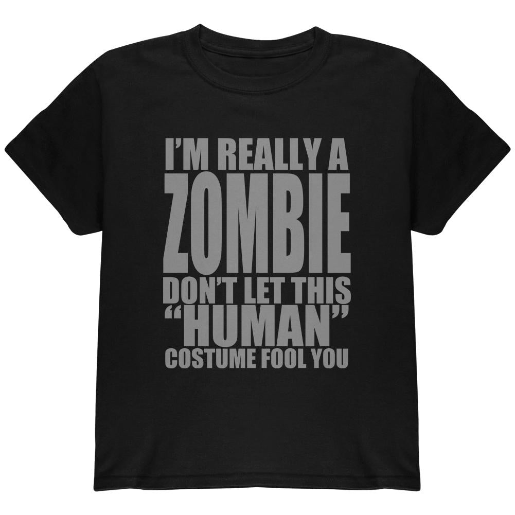 Halloween Human Zombie Costume Youth T Shirt Youth T-Shirts Old Glory LG Black