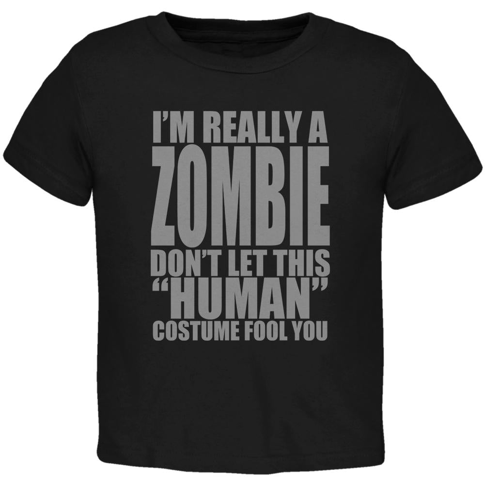 Halloween Human Zombie Costume Toddler T Shirt Toddler T-Shirts Old Glory 2T Black