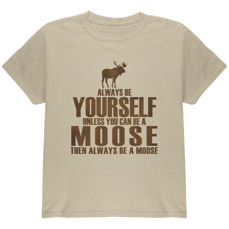 Always Be Yourself Moose Black Youth T-Shirt Youth T-Shirts Old Glory YLG Sand