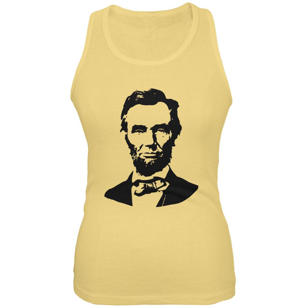 Abraham Lincoln Silhouette Juniors Soft Tank Top Juniors Tank Tops Old Glory 2XL Yellow