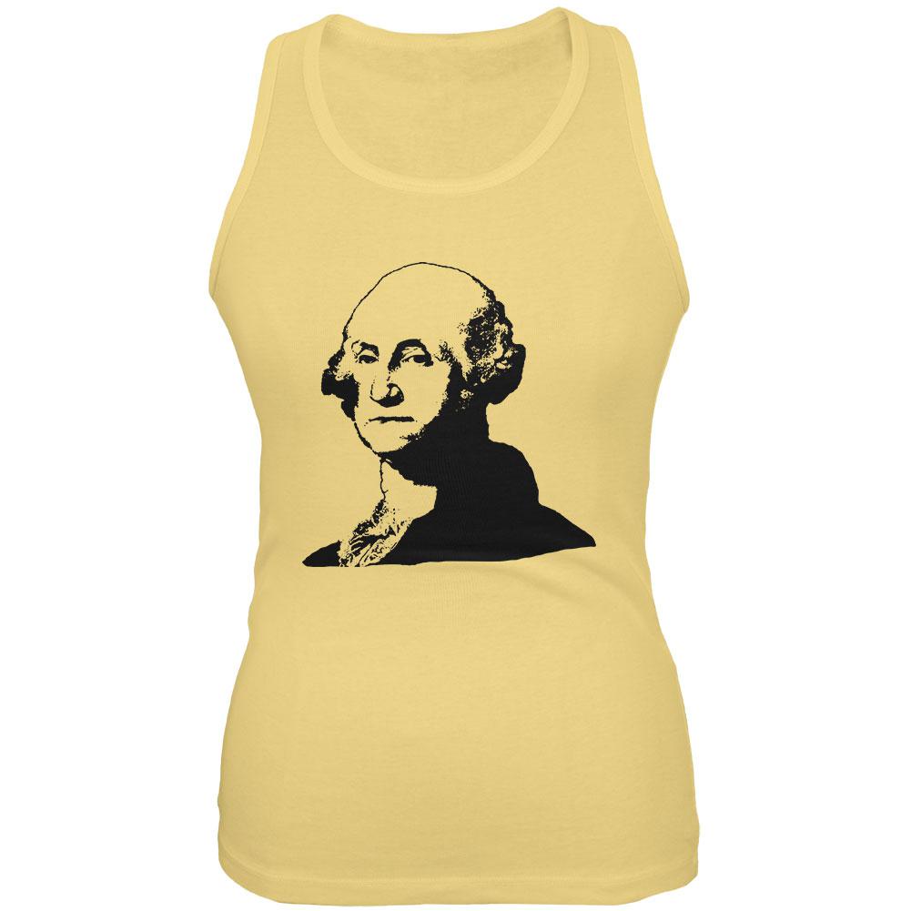 George Washington Silhouette Juniors Soft Tank Top Juniors Tank Tops Old Glory 2XL Yellow