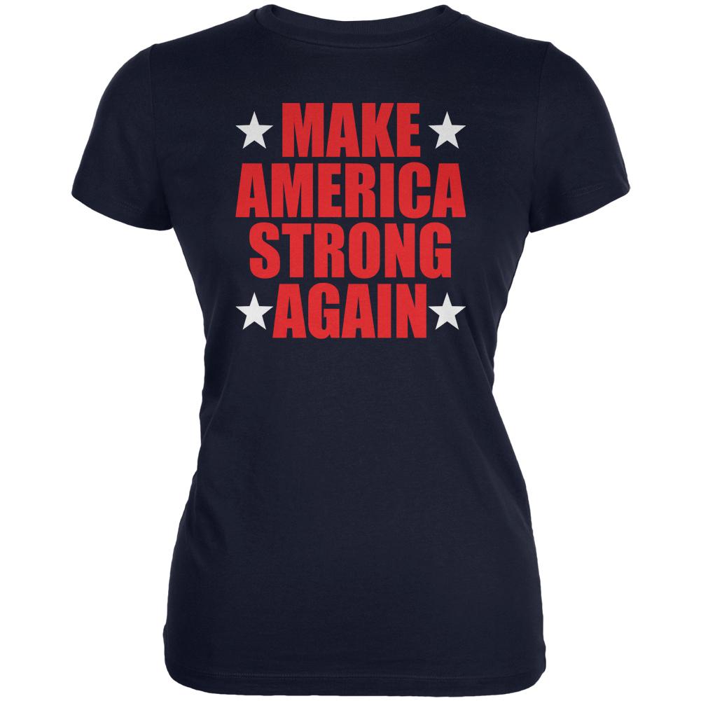 Election 2016 Make America Strong Again Juniors Soft T Shirt Juniors T-Shirts Old Glory 2XL Navy