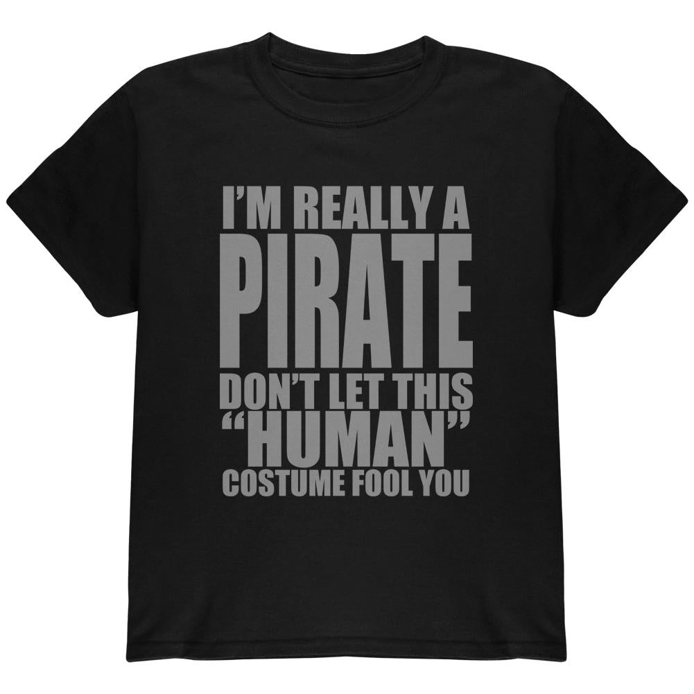 Halloween Human Pirate Costume Youth T Shirt Youth T-Shirts Old Glory LG Black