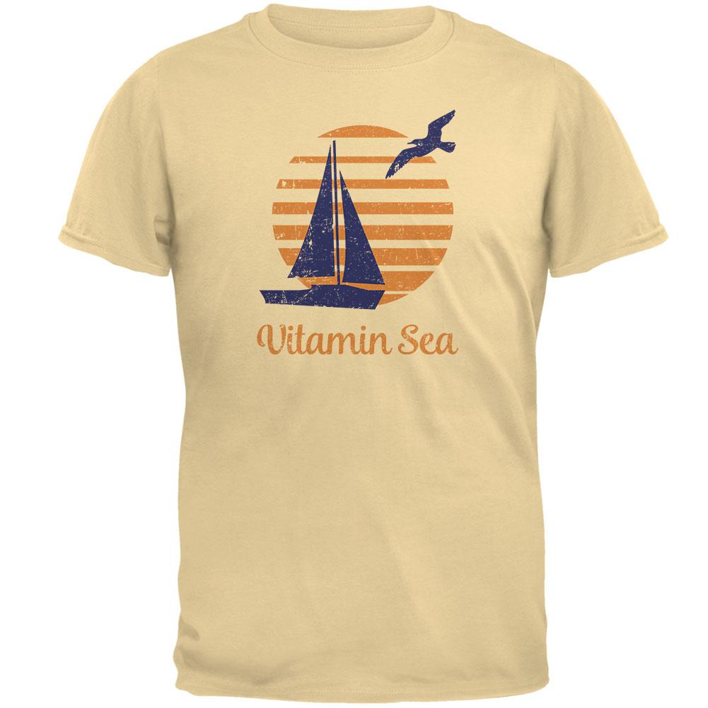 Summer Sun Vitamin Sea Sailboat Mens T Shirt Men's T-Shirts Old Glory 2XL Yellow Haze