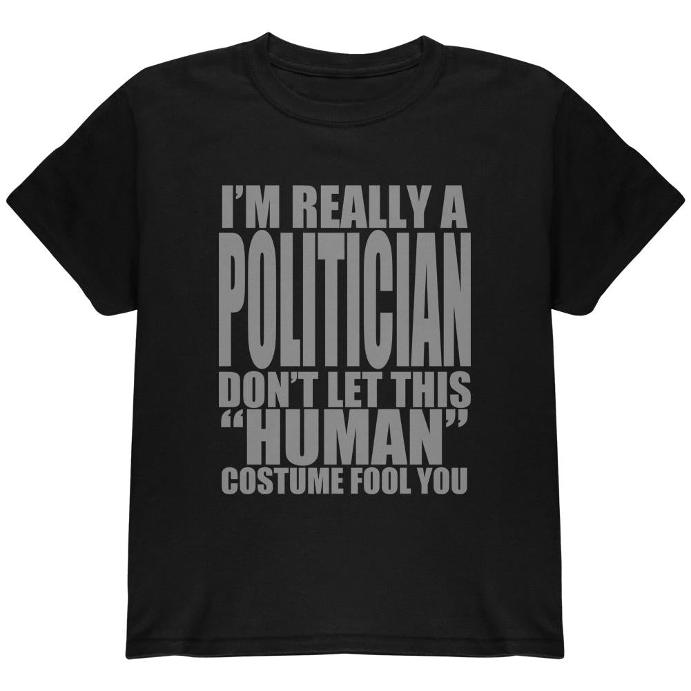 Halloween Human Politician Costume Youth T Shirt Youth T-Shirts Old Glory LG Black