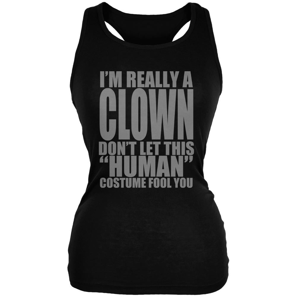 Halloween Human Clown Costume Juniors Soft Tank Top Juniors Tank Tops Old Glory 2XL Black