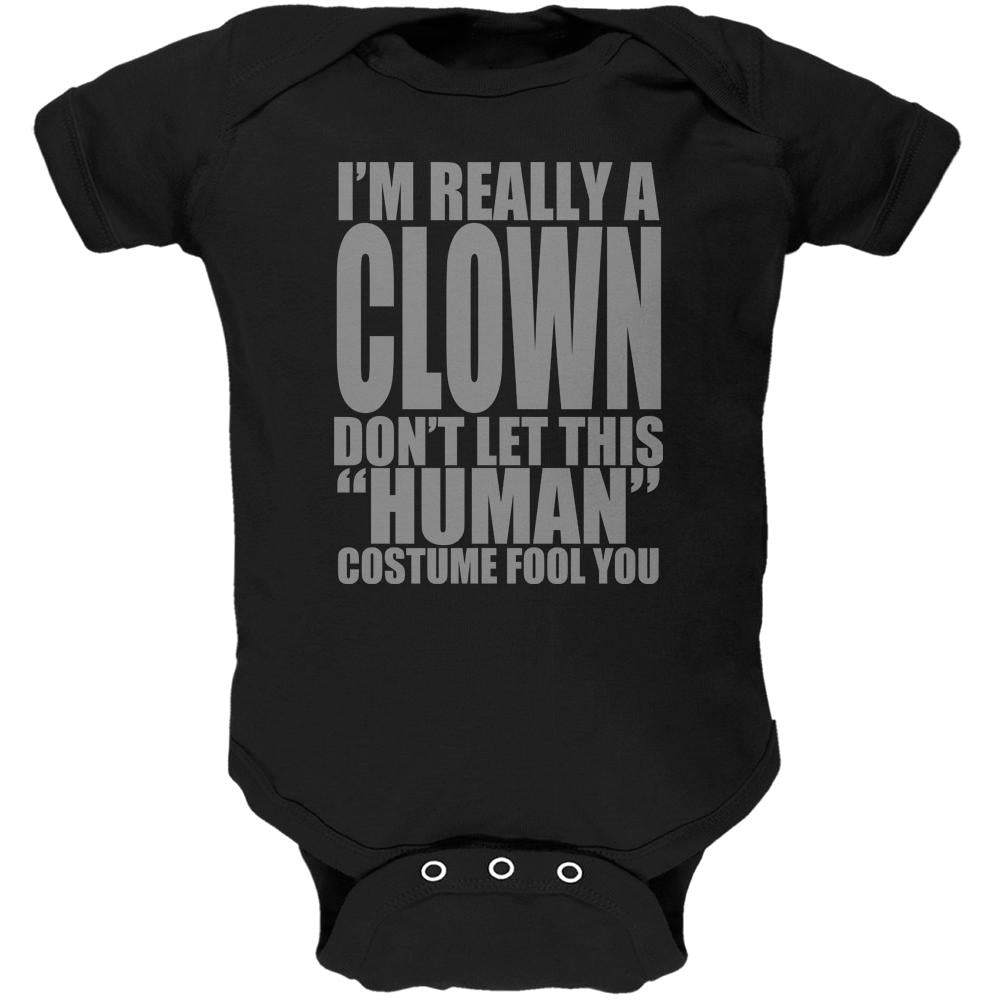 Halloween Human Clown Costume Soft Baby One Piece Baby One Piece Old Glory 0-3M Black