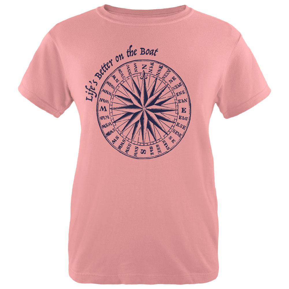 Summer Sun Life's Better on the Boat Womens T Shirt Women's T-Shirts Old Glory LG Pink