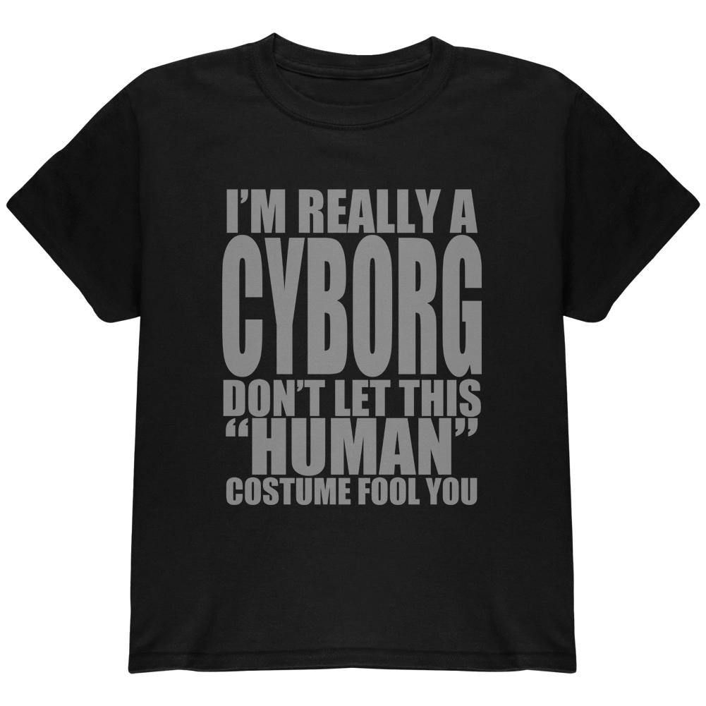 Halloween Human Cyborg Costume Youth T Shirt Youth T-Shirts Old Glory LG Black