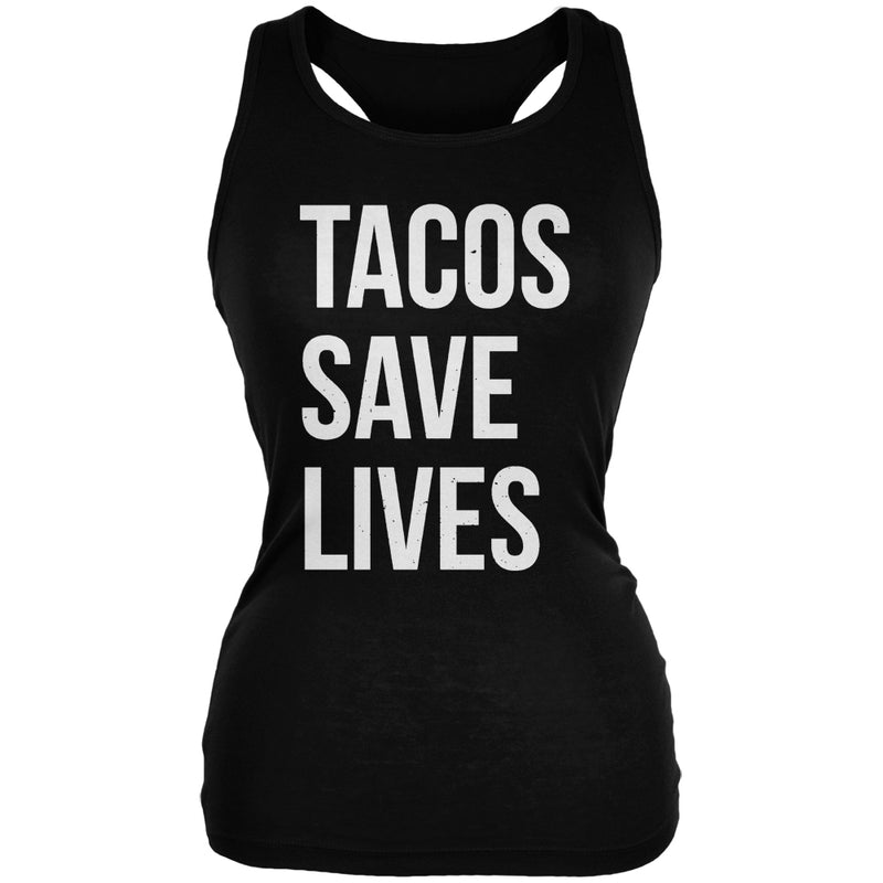 Tacos Save Lives Juniors Soft Tank Top Juniors Tank Tops Old Glory 2XL Black