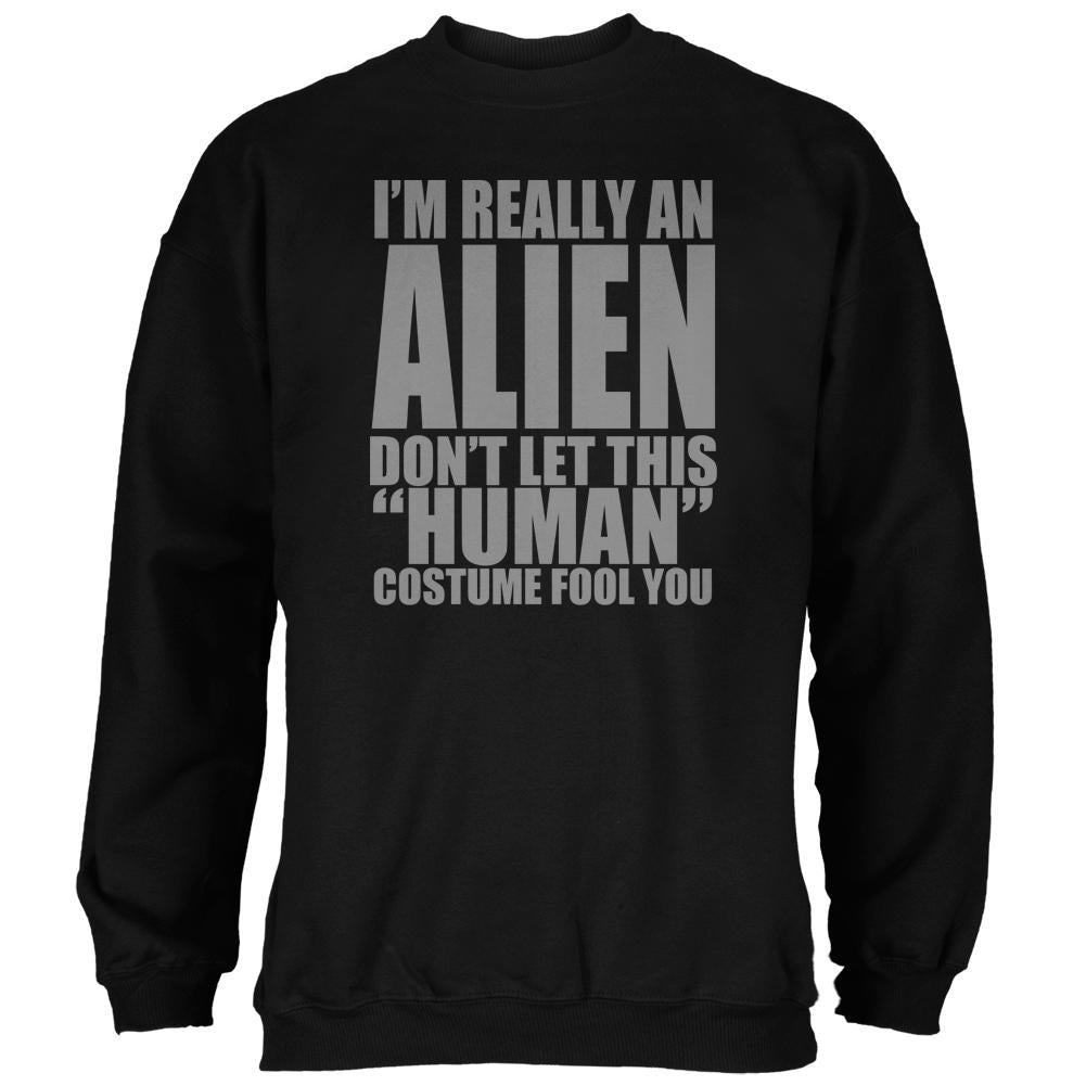 Halloween Human Alien Costume Mens Sweatshirt Men's Sweatshirts Old Glory 2XL Black