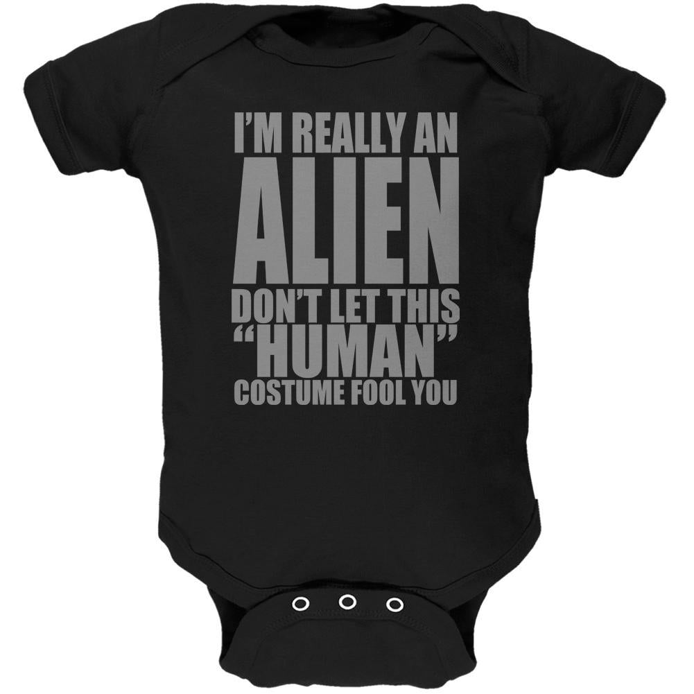 Halloween Human Alien Costume Soft Baby One Piece Baby One Piece Old Glory 0-3M Black