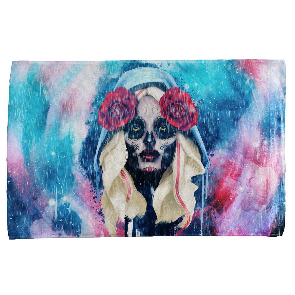Halloween Day of the Dead Sugar Skull Girl Rain All Over Hand Towel Hand Towel Old Glory OS Multi