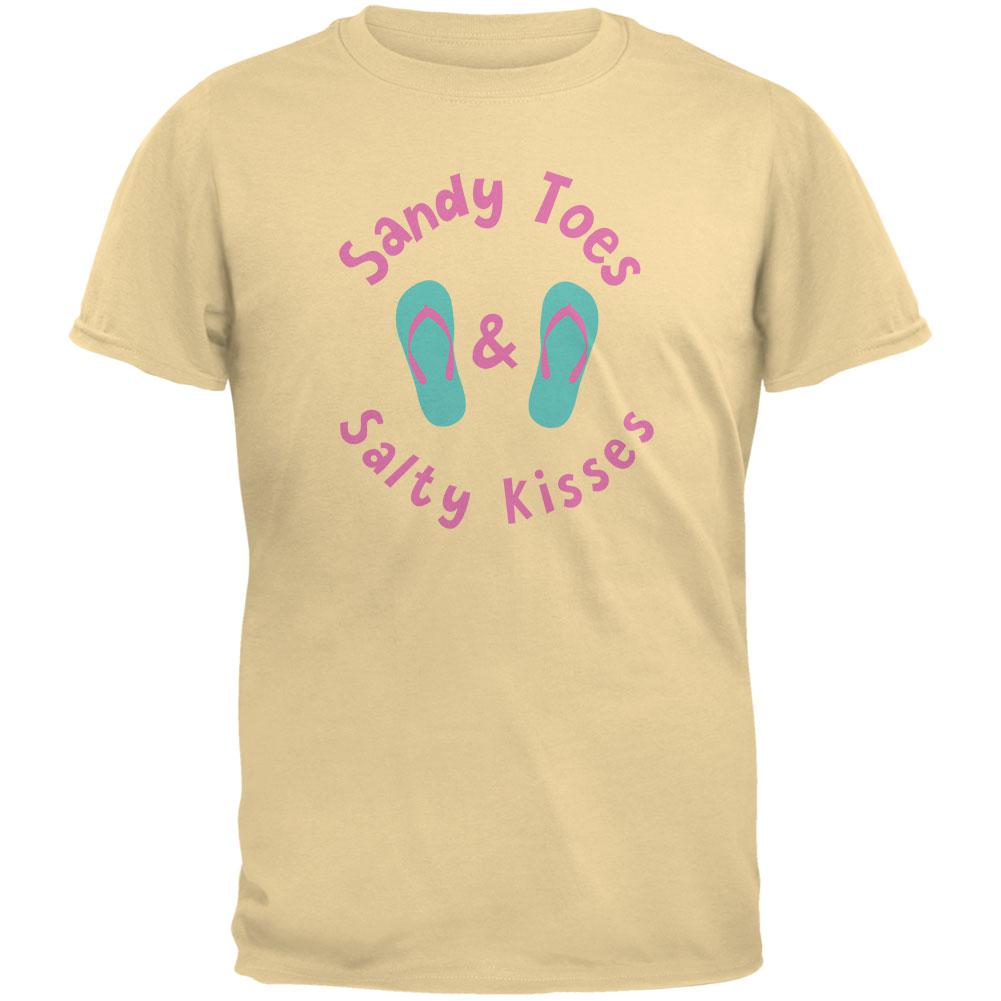 Summer Sun Sandy Toes and Salty Kisses Mens Organic T Shirt Men's T-Shirts Old Glory LG Yellow Haze