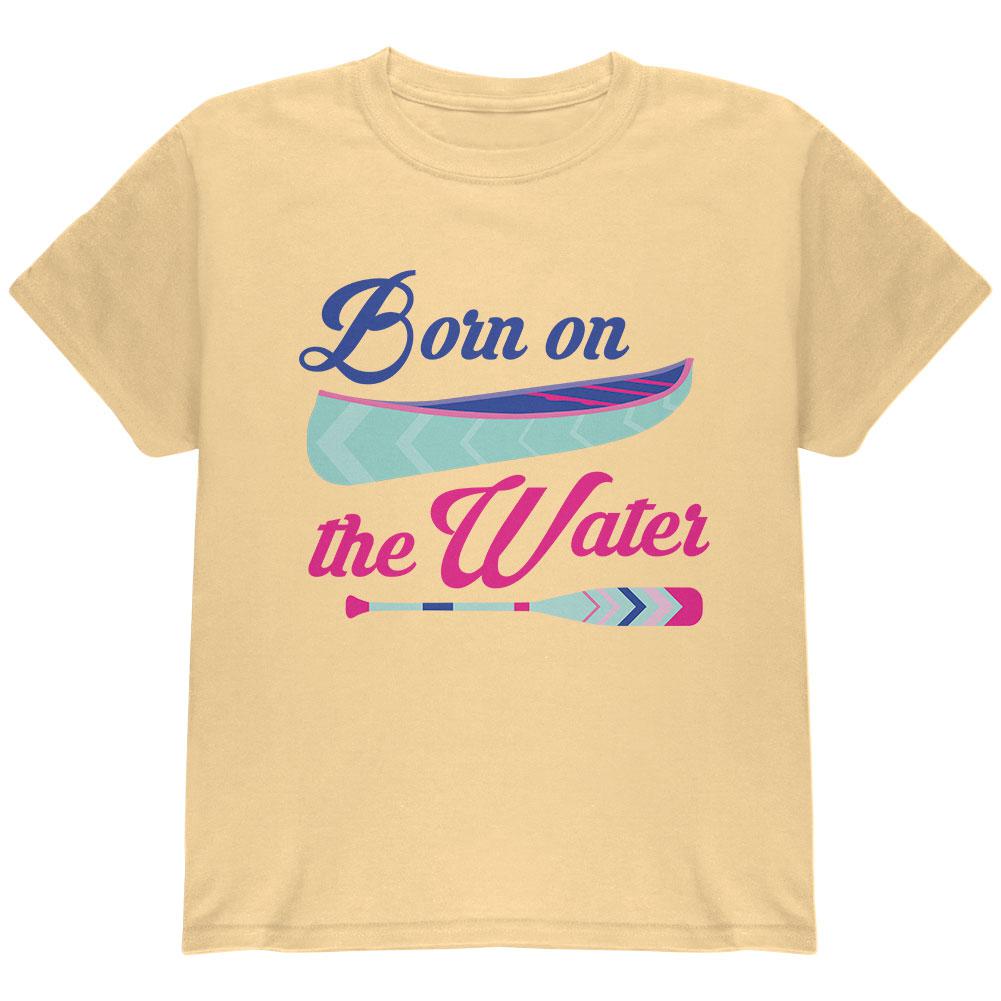 Summer Sun Born on the Water Kayak Youth T Shirt Youth T-Shirts Old Glory LG Yellow Haze