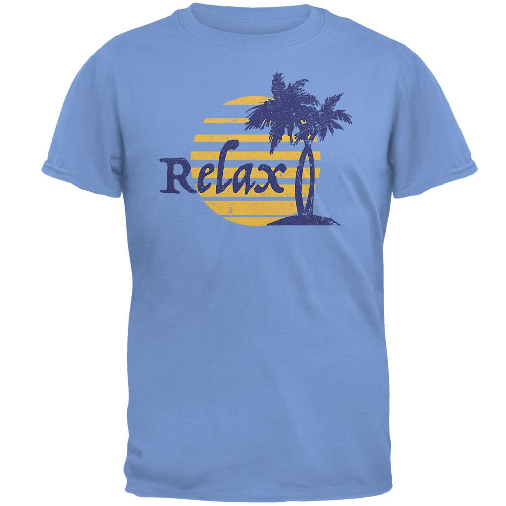 Summer Sun Relax Palm Tree Mens T Shirt Men's T-Shirts Old Glory 2XL Carolina Blue