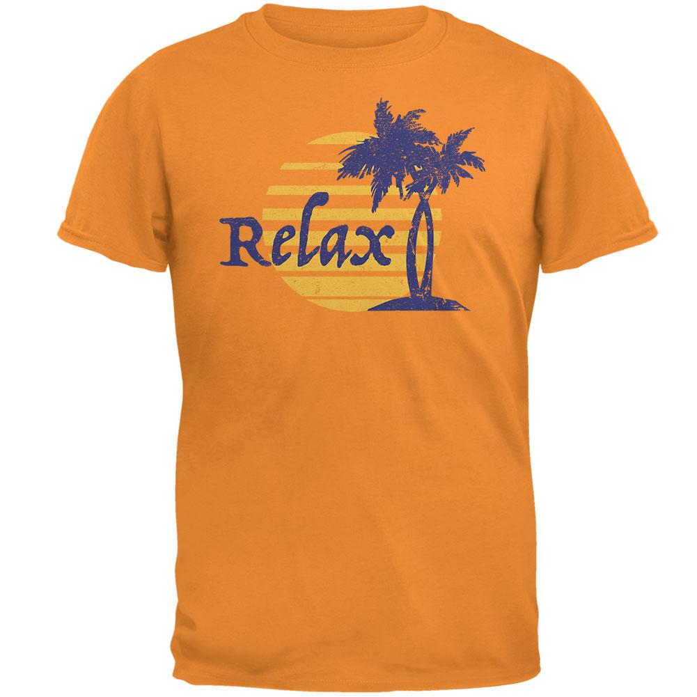 Summer Sun Relax Palm Tree Mens T Shirt Men's T-Shirts Old Glory 2XL Tennessee Orange