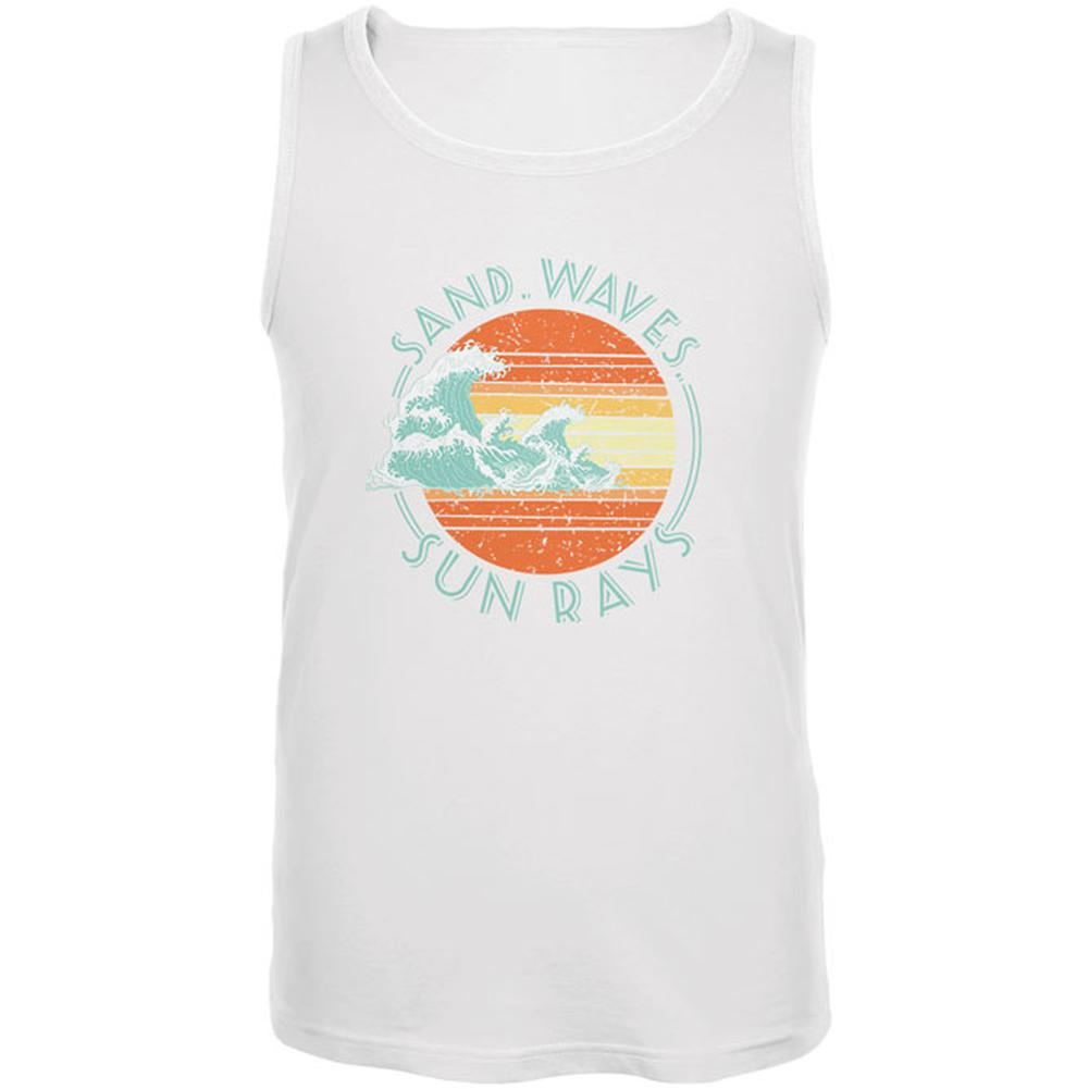 Sand Waves Sun Rays Mens Tank Top Men's Tank Tops Old Glory 2XL White