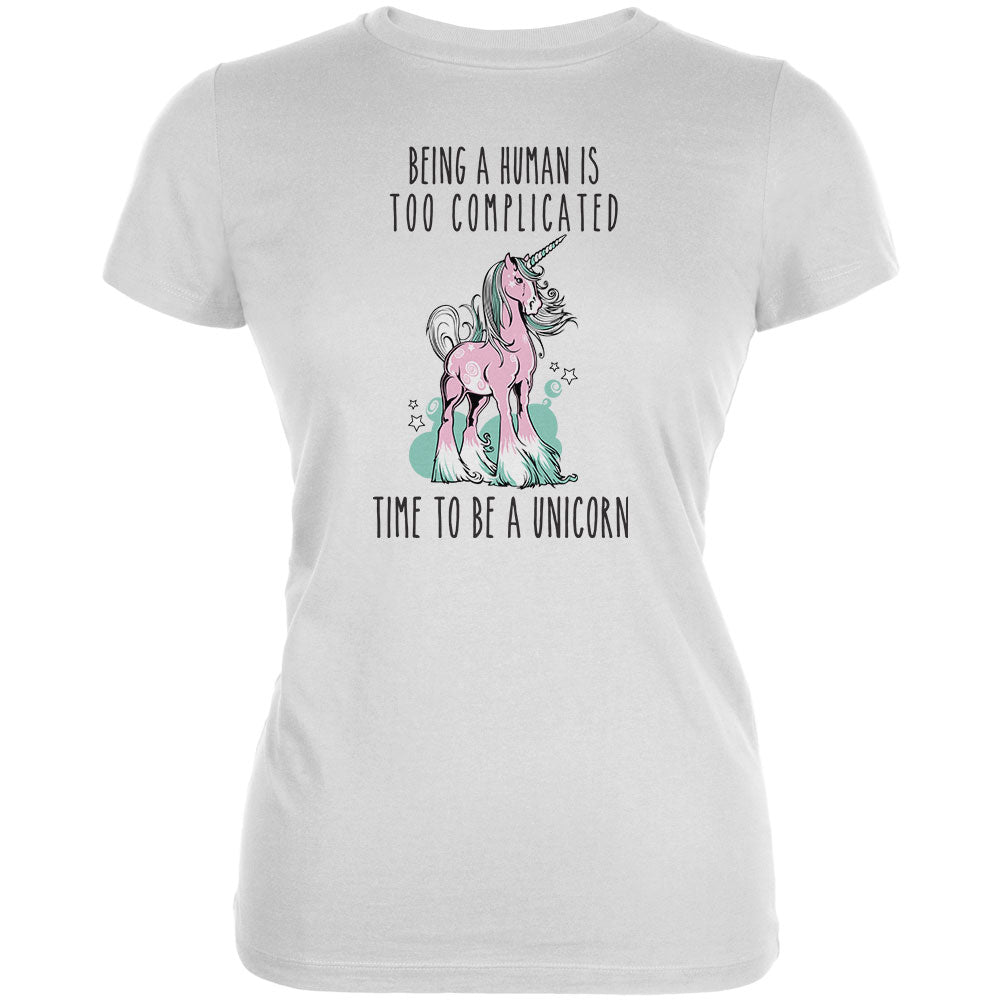 Time To Be A Unicorn Juniors Soft T Shirt Juniors T-Shirts Old Glory 2XL Heather