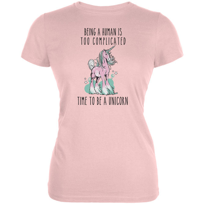 Time To Be A Unicorn Juniors Soft T Shirt Juniors T-Shirts Old Glory SM Blush Pink