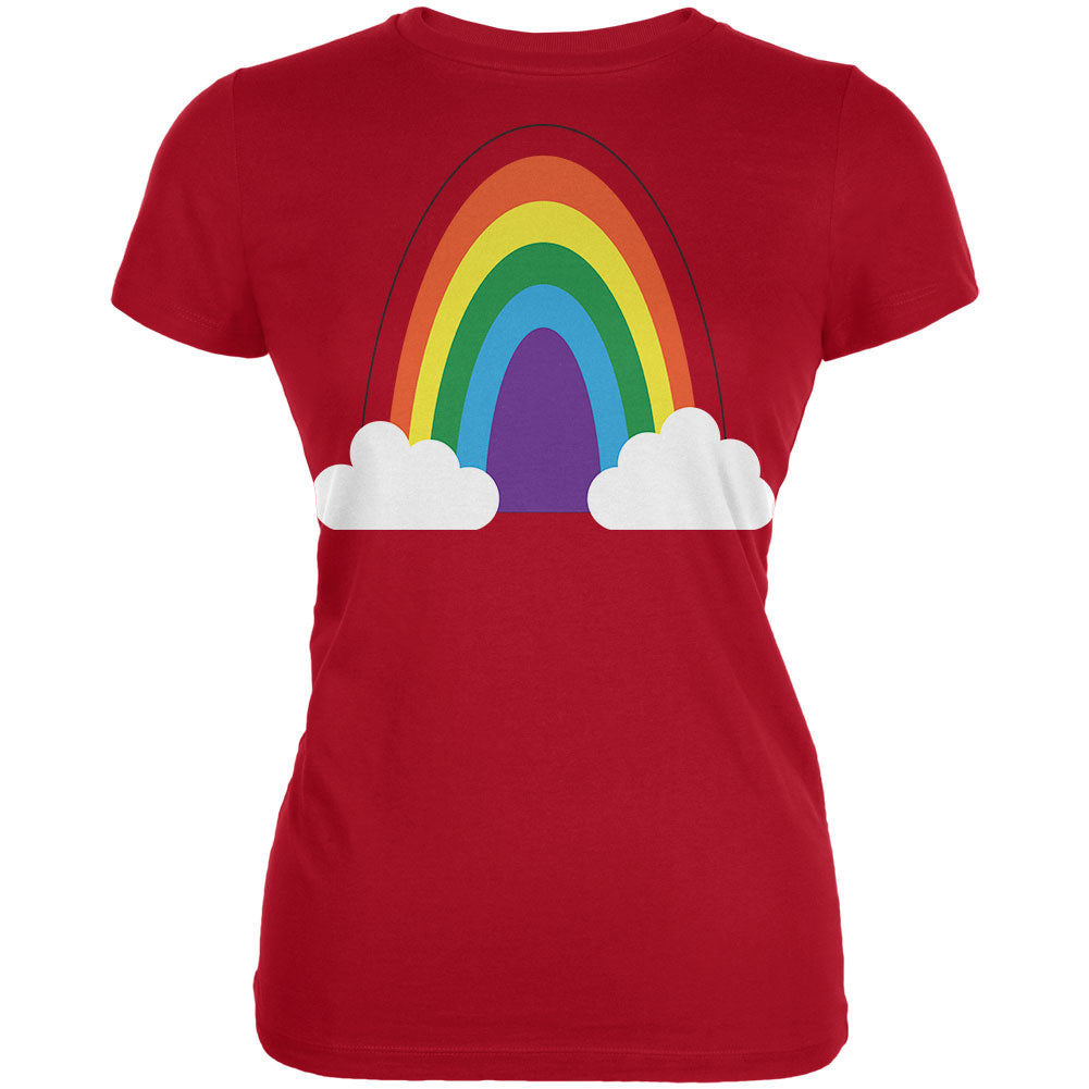 Halloween Rainbow Costume Juniors Soft T Shirt Juniors T-Shirts Old Glory 2XL Red