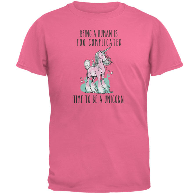 Time To Be A Unicorn Mens T Shirt Men's T-Shirts Old Glory 2XL Red