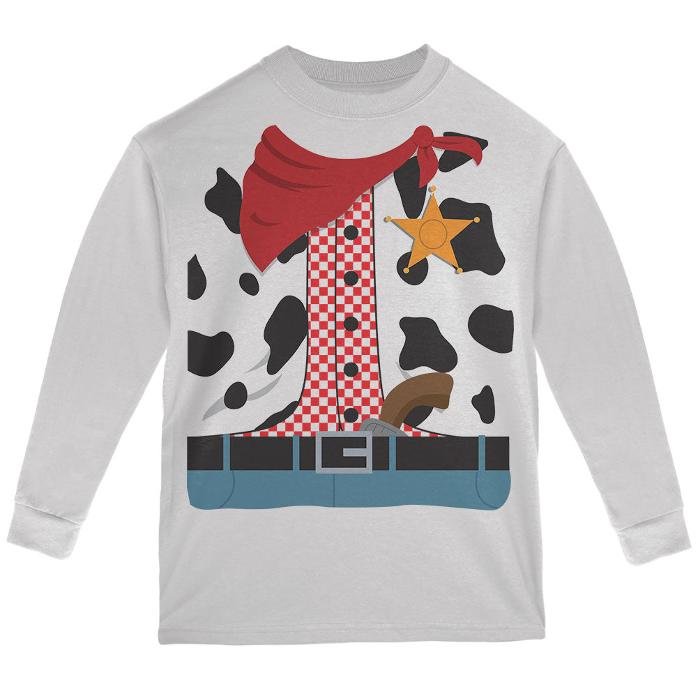 Halloween Cowgirl Costume Youth Long Sleeve T Shirt Youth Long Sleeves Old Glory YLG White