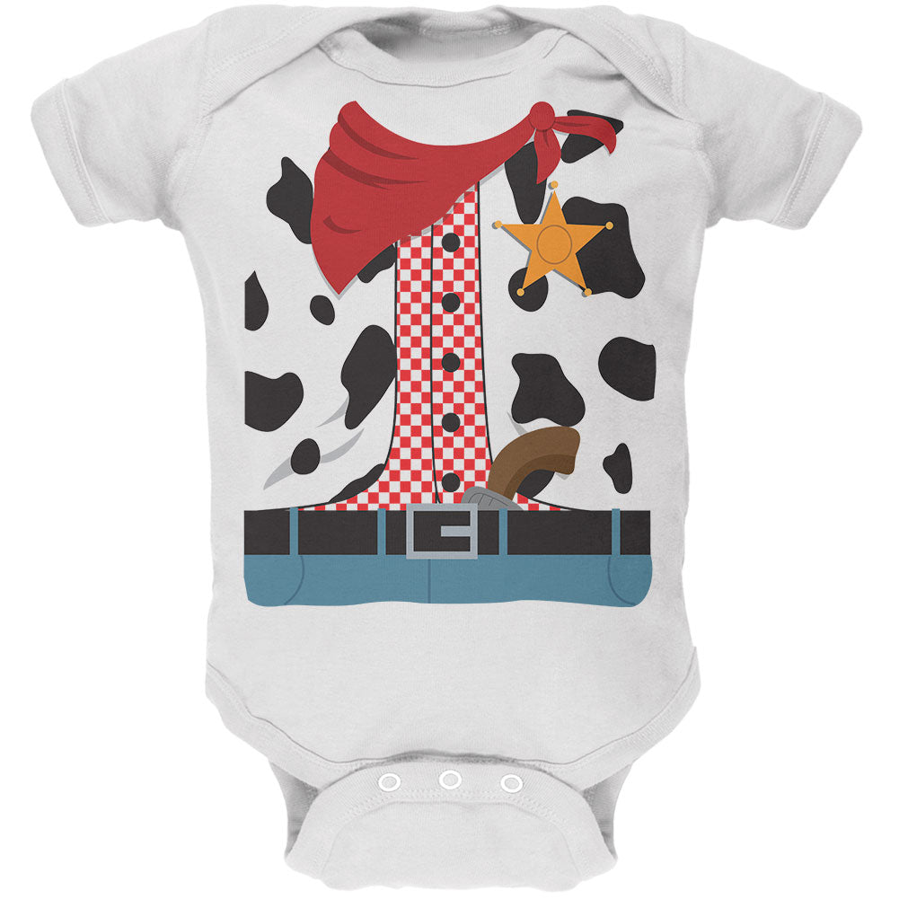 Halloween Cowgirl Costume Soft Baby One Piece Baby One Piece Old Glory 0-3M White